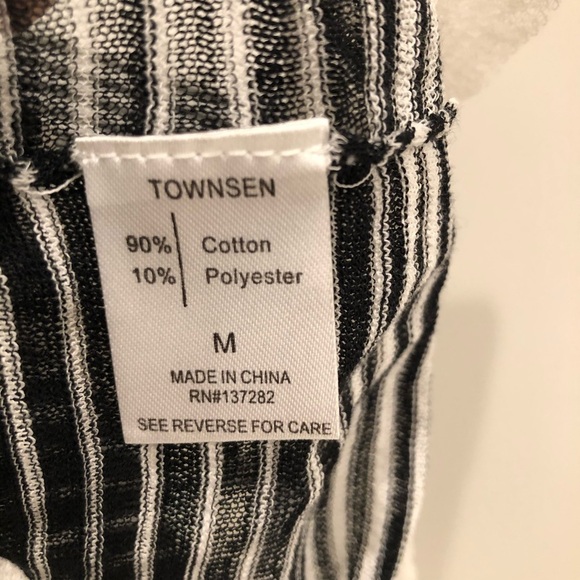 Townsen Women’s Zuma Slub-Knit White and Black Striped Sweater M - Picture 9 of 10